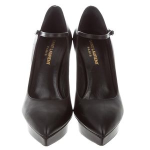 Black Saint Laurent Pointed-Toe Pumps Sz US 7.5